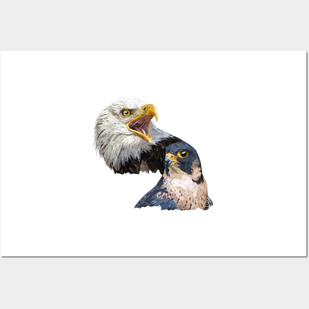 American Pigargo and Peregrine Falcon Wall Art by obscurite